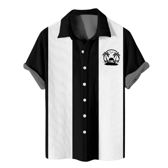 Yiaimeir Mens Hawaiian Button Oversized Short Sleeve Shirts Men's Casual Fashion Short Sleeve Shirts,Size M-8XL