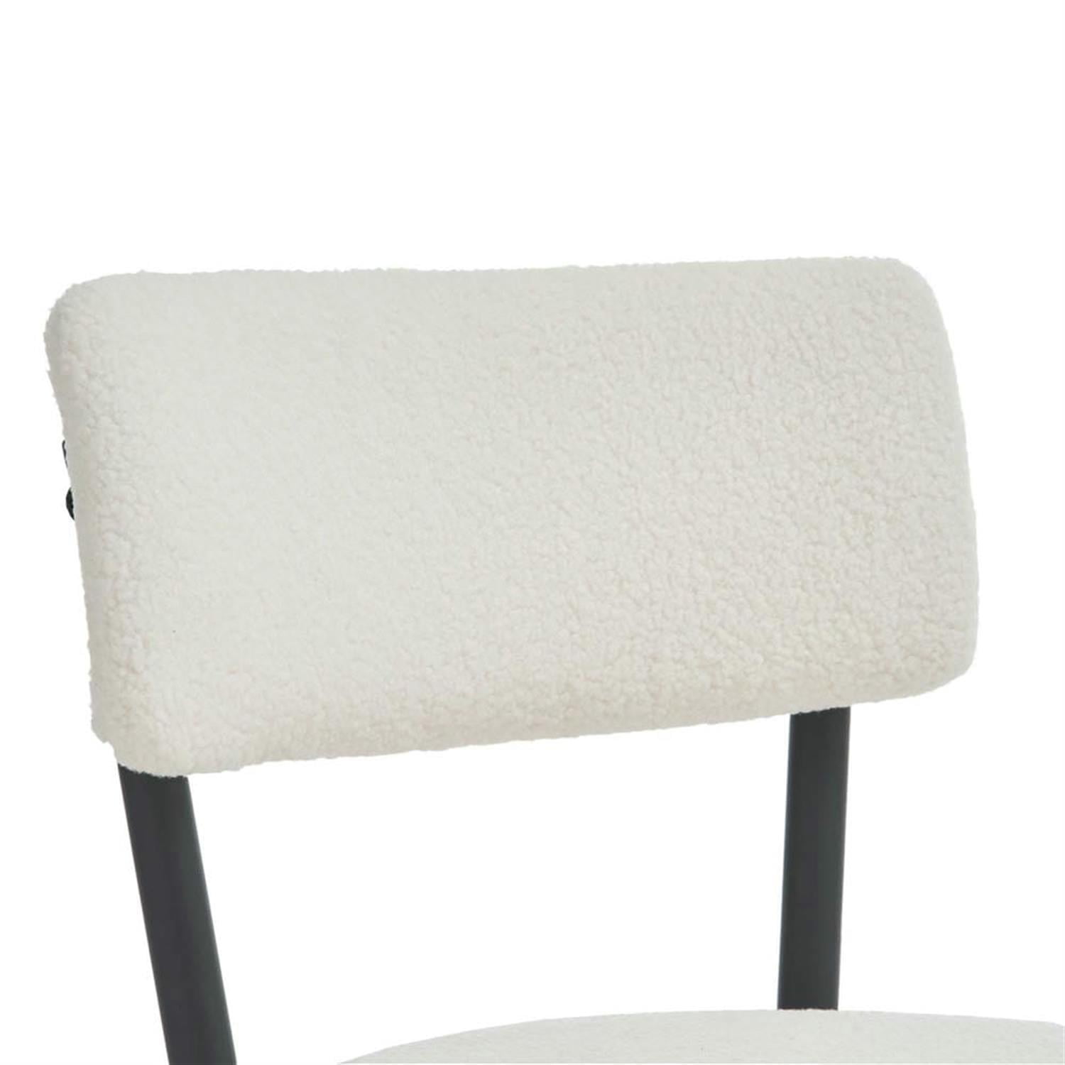 Demi Bonn 35" Counter Height Bar Stools Set of 2, Teddy Fabric Upholstered Barstools with Back, Kitchen Island Countertop Chairs for Dining Room, Beige
