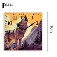 thumbnail image 2 of 10 Inch Wall Clock Battery Operated Silent Clock Decorative for Office, Kitchen, Outdoor, Living RoomWolf Full Moon Mountain Top Cloud Sky Tree forest Adorable, 2 of 4