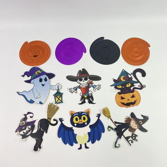 Convivialo Paper Halloween decorations,Vintage Halloween Cutout Home Decoration, Pumpkin Witch Cutout Decor, Large Size Halloween Cutouts Cardstock, Retro Halloween Cut-Outs Cardboard