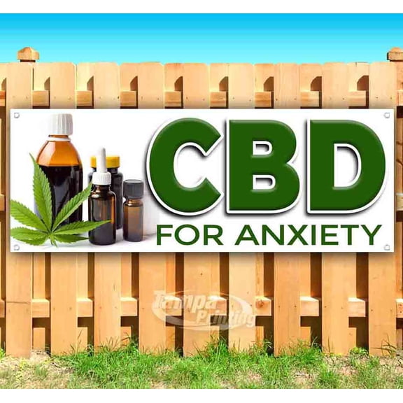 Cbd For Anxiety 13 oz Vinyl Banner With Metal Grommets