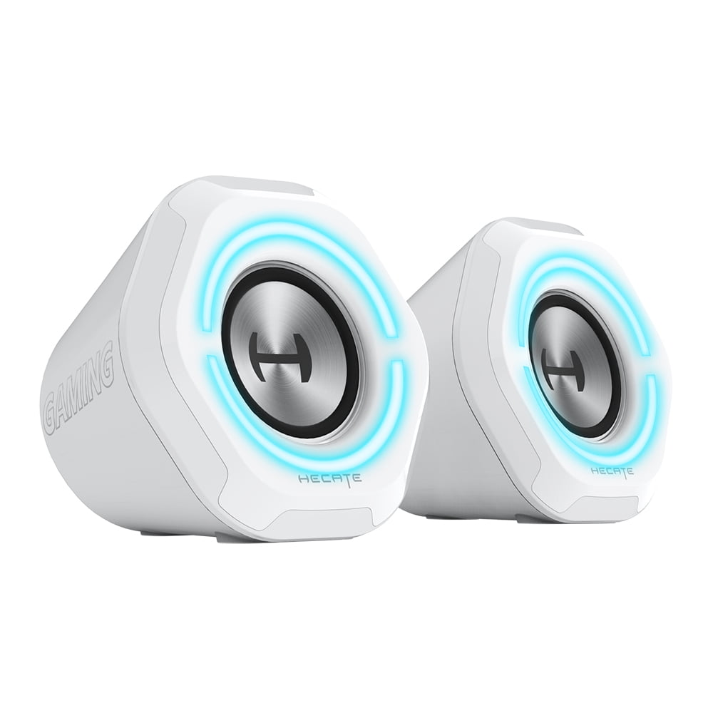 Restored Edifier G1000 USB Computer Speakers,USB-Powered Bluetooth 5.3 PC Gaming Speakers for Desktop Computer Laptop and Mobile Phone USB 3.5mm Aux Bluetooth Input RGB Lights White (Refurbished)
