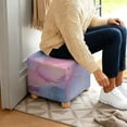 thumbnail image 3 of TSOVTHRID Marble Texture Print Ottoman Cover Square, High Stretch Ottoman Slipcover, Machine Washable Footrest Stool Cover Dust Proof Footstool Protector for Living Room, 3 of 7