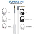 thumbnail image 4 of Replacement Inline Remote Mic Extension Audio Cable Cord Compatible with Monster Beats by Dr Dre Solo3 Solo2 Solo HD Studio3 Studio2 Wireless Pro Detox Mixr Executive Pill Headphones (White), 4 of 7
