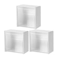 thumbnail image 1 of Cajas de algodón de algodón de 3 piezas de pared organizadores de bola de algodón montada en la pared Caja de almacenamiento para baño, 1 of 3