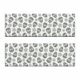 thumbnail image 2 of Skull Bench Cushion Set of 2, Abstract Floral Skulls Daisies Hearts Circles Illustration Vintage Style Print, Standard Size Foam Pad and Decorative Cover, White and Black, by Ambesonne, 2 of 4