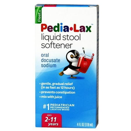 Pedia-Lax Liquid Stool Softener for Kids, Ages 2-11, Berry Flavor, 4 FL OZ - 2 Pack