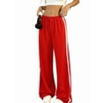 thumbnail image 2 of Pantalones Deportivos Holgados de Pierna para Mujer, Tiro Bajo, Estilo Y2K, con Cordón Ajustable Rojo L, 2 of 10