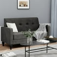 thumbnail image 5 of ALISH Small Sofa Couch, Upholstered Loveseat Sofa Armed Love Seat couches ButtonTufed Small Couches for Small Spaces Two-Seater Loveseats for Living Room, Bedroom, Gray, 5 of 14