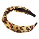 thumbnail image 5 of Diademas anudadas con patrón de leopardo, diadema para mujer, aro para el pelo, marrón, 5 of 7