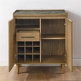 thumbnail image 2 of Pemberly Row Contemporary Sintered Stone Top Bar Cabinet in Light Brown, 2 of 5