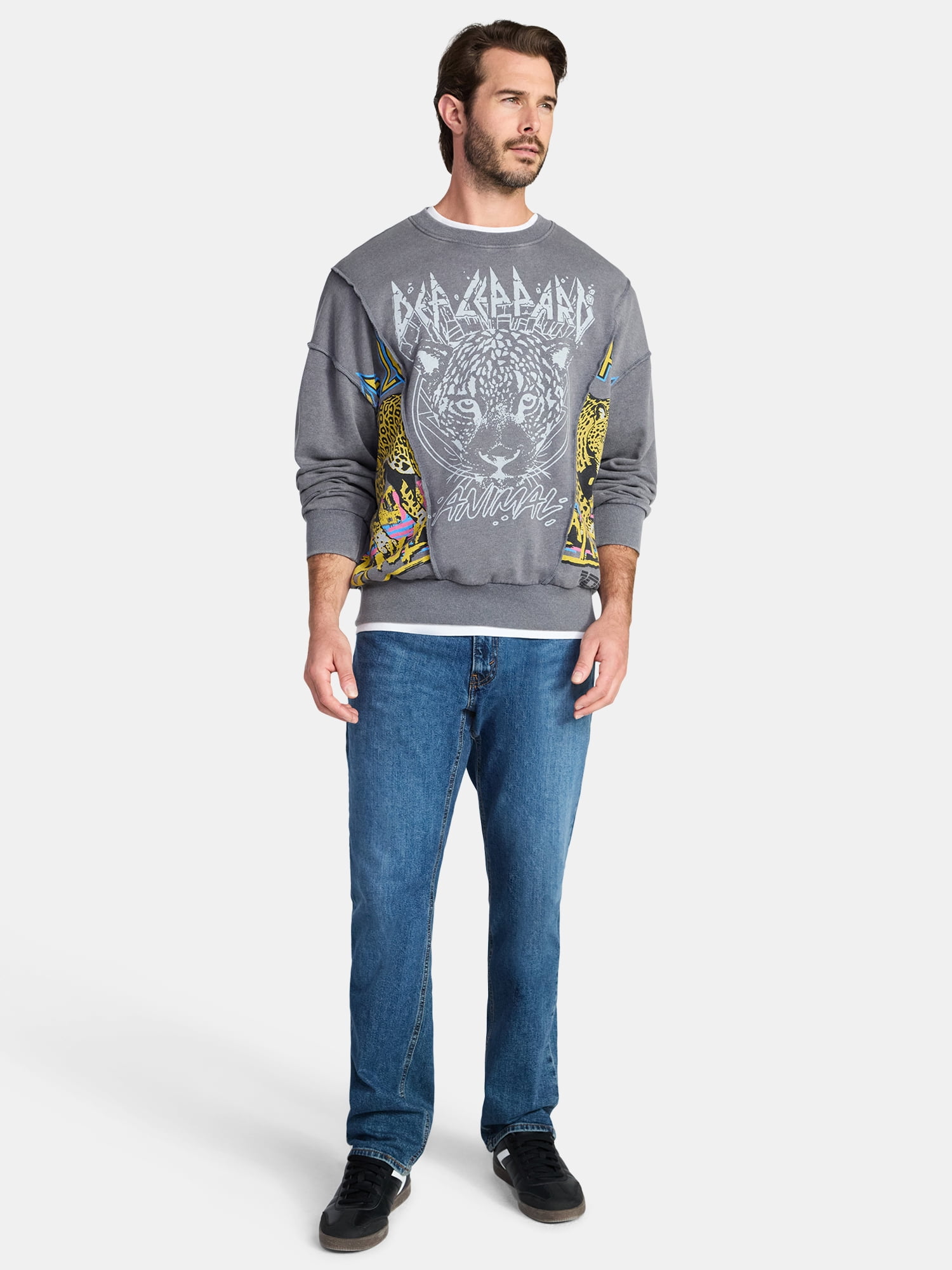Def Leppard Men's Crewneck Sweatshirt with Long Sleeves, Sizes S-3XL