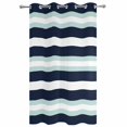 thumbnail image 2 of Outdoor Curtains for Patio Waterproof, Aqua Navy Blue Striped Windproof Pravicy Outside Porch Blackout Curtain, Modern Abstract Lines Geometric Sun Blocking Grommets Curtains for Cabana 54"x108", 2 of 9