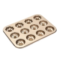 Shoreew Donut Baking Pan 6-Count Carbon Steel Nonstick Donut Pan for Baking Easy Release Doughnut Molds Multifunctional Bakeware for Cakes Muffins Pies