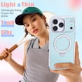 thumbnail image 7 of for iPhone 14 Ring Stand Case, Compatible with Mag-Safe, Secure Ring Holder, [Glitter Back Design] Camera Lens Protection Phone Cover for iPhone 13 Women Girls, Blue, 7 of 7