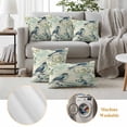 thumbnail image 6 of Vintage Floral Bird Outdoor Waterproof Pillow Covers, Retro Summer Botanical Decorative Square Throw Pillowcase Sofa Cushion Sham for Patio/Couch/Chair, 16"x16" 2 Pack, 6 of 8