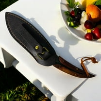 1PC 7.48" Outdoor Knife – Feather-Shaped Design with 3.85" Creative Pattern Blade – Camping Knife for Men & Women