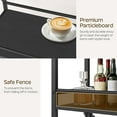 thumbnail image 6 of Bar Cart, Home Bar Serving Cart, Kitchen Cart, Small Bar Cart Black with Wine Rack, Beverage Cart, Cocktail Bar Cart for Home Party, Living Room, Kitchen, Rustic Brown and Black BC05BK, 6 of 17