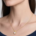 thumbnail image 3 of MomentWish 0.5 Carat Round Cut Lab Grown Diamond Solitaire Pendant Necklace 14K Gold Plated for Women, 3 of 10