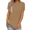 thumbnail image 7 of T Shirts For Women Womens Tops Short Sleeve Round Neck Shirts Summer Top Fashion Basic Tee, 7 of 7