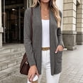 thumbnail image 2 of Women's Open Front Long Cardigan Lightweight with Pockets Fall Layering, 2 of 8
