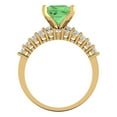 thumbnail image 4 of 2.66 ct Brilliant Princess Cut Green Zircon 18K Yellow Gold Solitaire with Accents Engagement Bridal Wedding Ring Band Set size 9.5, 4 of 7