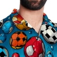 thumbnail image 5 of Football Men's Casual Short Sleeve Printed Button Down Spread Collar Tops Summer Beach Shirts Unisex, 5 of 6