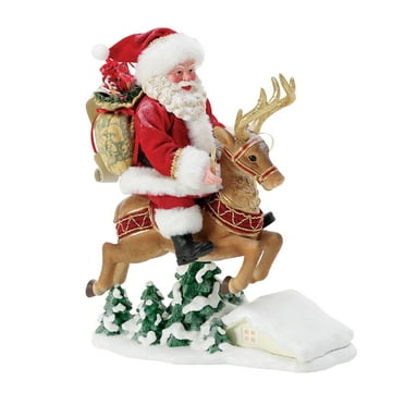 Department 56 Possible Dreams Ten Santas Leaping Christmas Figurine, Multicolor 11.5in H