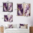 thumbnail image 4 of Designart "Royal Marble Elegance Purple and Gold Art I" Abstract Painting Wall Art Set Of 2 - Modern Gold Canvas Set For Living Room Decor, 4 of 6