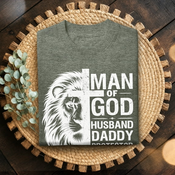 Jollimate Man Of God Husband Daddy Shirt, God Dad Shirt, Gift For Daddy, Cross Christian Shirt
