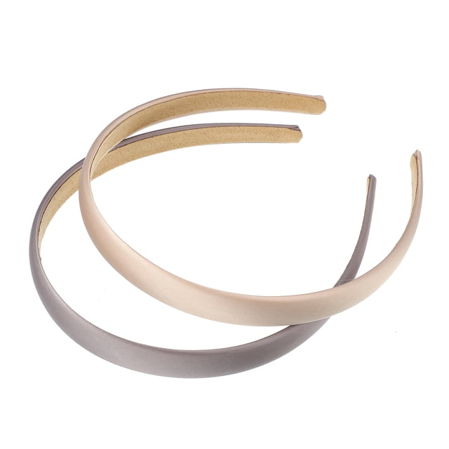Unique Bargains 2 diademas de satén simples y lisas, accesorios para el cabello a la moda para mujer, color morado champán, 0,63 pulgadas de ancho