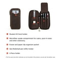 thumbnail image 2 of Hiram Genuine Leather Pencil Case with 4 Slots, Handmade Multifunctional Zipper Fountain Pen Bag, Student Stationery Pen Box (Coffee), 2 of 9