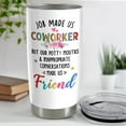 thumbnail image 4 of Coworker Tumbler 20oz Job Made Us Coworker Tumblers Stainless Steel Insulated Coffee Travel Mug Cup Goodbye Farewell Gifts for Coworkers Women Work Besties Boss Female Friend, 4 of 6