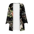 thumbnail image 3 of Women Work Kimono Cardigans Summer Button Bohemia Cardigans Aztec Ethnic Printed Blouses Open-Front Top V Neck 3/4 Sleeves Tops Dress Cover Up Formal Dark Blue S, 3 of 6
