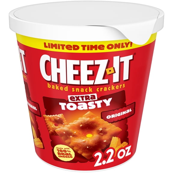 Cheez-It Extra Toasty Baked Snack Crackers, Lunch Snacks, 2.2 oz