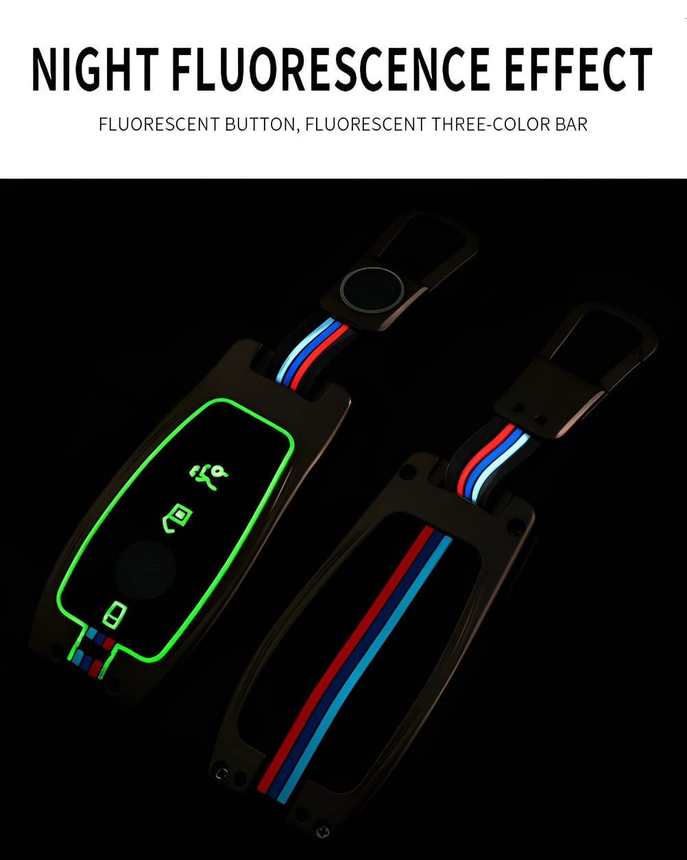 for Mercedes Benz Key Fob Cover Case Metal Shell Smart Key Holder Protector Compatible for E-Class S-Class A-Class C-Class G-Class
