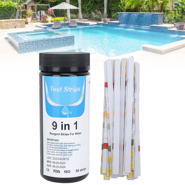 PH Test Strips, Water Test Paper Bottle Storage Simple Steps 50 Strips for Aquarium for Swimming Pool