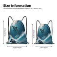 thumbnail image 2 of Kdxio Ice Blue Ocean Cute Dolphin A Print Drawstring Backpack Bag,Waterproof Draw String Back Sack, Gym Drawstring Bags Swim Bag For Unisex, 2 of 5