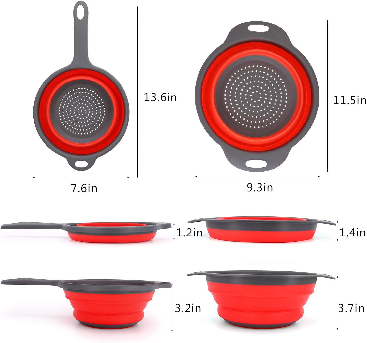 Silicone Pots And Pans Meyer Round Collapsible Colander With Single Handle