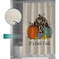 thumbnail image 3 of Fall Shower Curtain Harvest Pumpkin Orange Shower Curtains for Bathroom Leopard Sunflower It''s Fall Y''all Bath Curtains Sets for Autumn Thanksgiving Seasonal Bathroom Decor Fabric Waterproof 72 x 72, 3 of 6