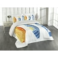 thumbnail image 2 of Ambesonne Summer Quilted Coverlet 3 Pcs, Surf Fun Water Sports, King Size, Blue Orange Yellow, 2 of 4