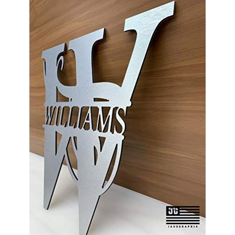 JASS GRAPHIX Williams - Cartello In Alluminio Con Monogramma Personalizzato, 30,5 Cm, Decorazione Per Interni Ed Esterni, Resistente, Hardware Incluso - 5