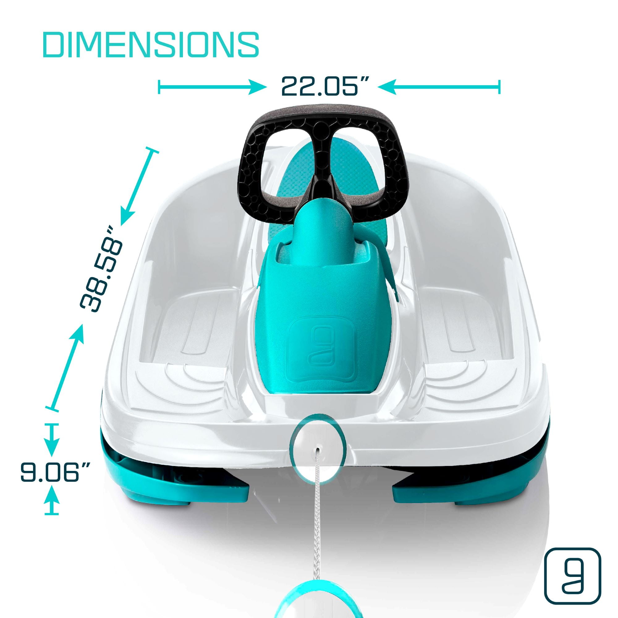 Gizmo Riders Nimbus Ice Blue, 2 Person Racing Style Bobsled For