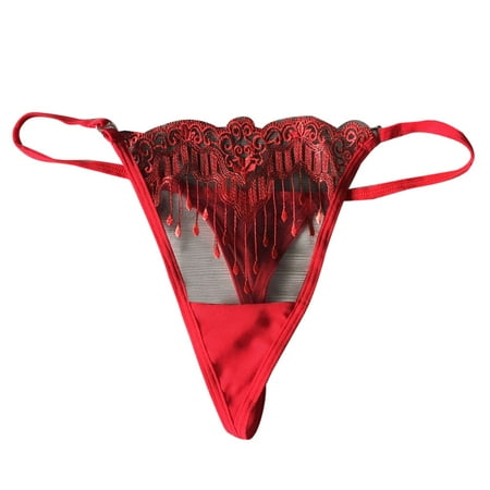 

Ruziyoog Womens Thong Ladies Hipster Panty Soft Breathable Briefs Stretch Bikini Panty Lingerie Red