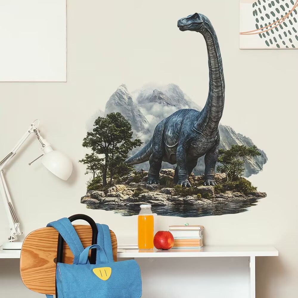Large Dinosaur Wall Decor Decals Safari Wall Stickers Removable Peel and Stick Baby Nursery Kids Boys Bedroom Living Room Wall Art Murals Decoration