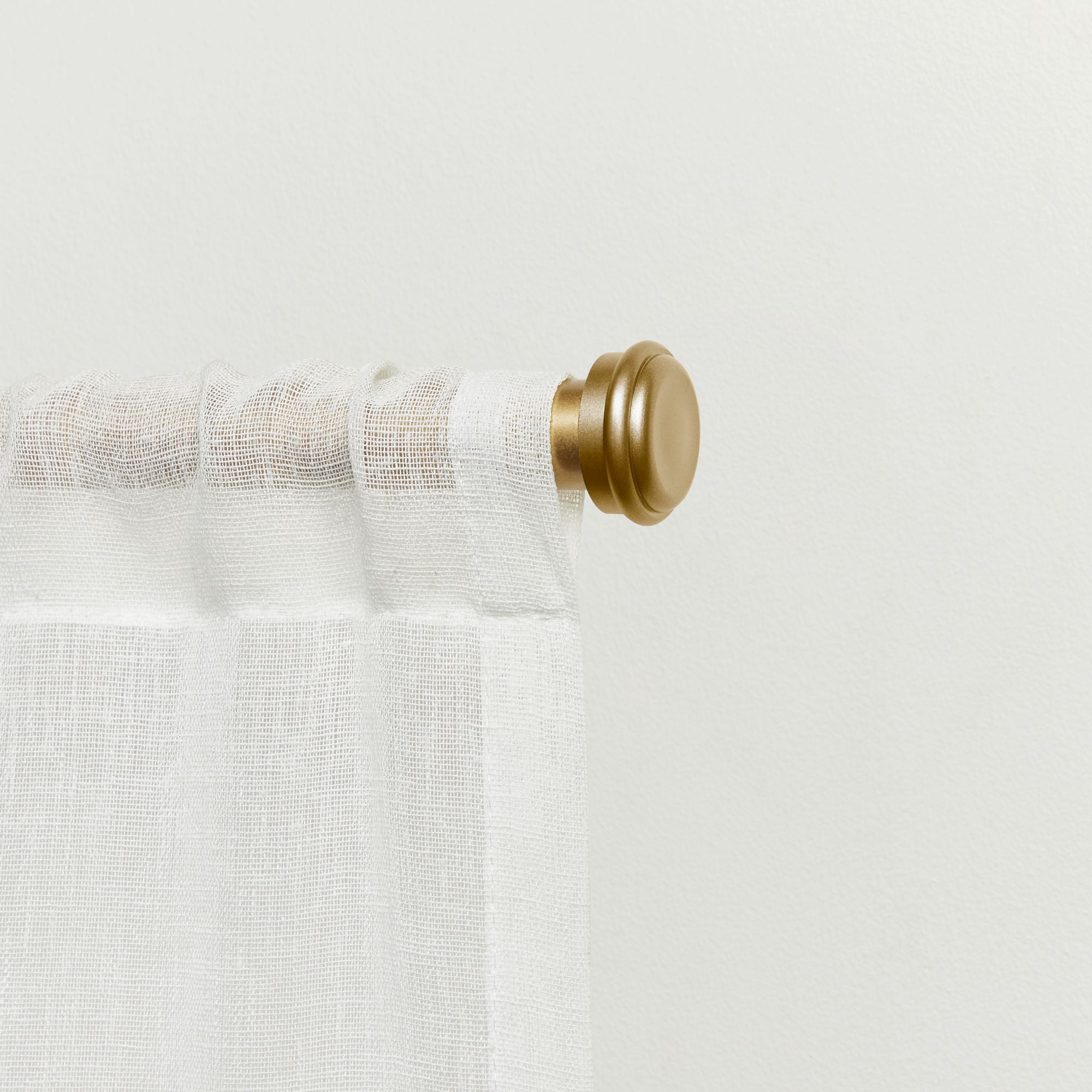 EXCLUSIVE HOME Topper 1" Curtain Rod and Finial Set, Adjustable Adjustable 84"-160", Gold
