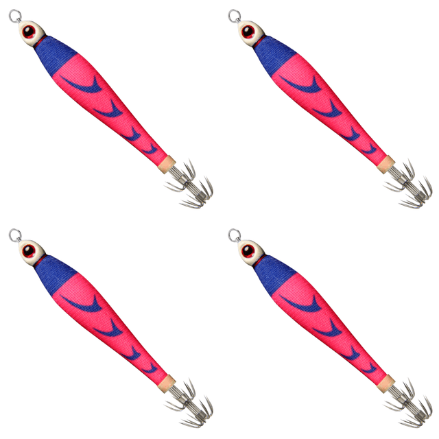 Anzuelo Calamar Luminoso Que Brilla en Cebo para Pesca Nocturna () Rosa