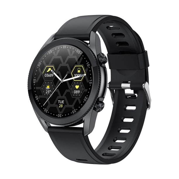 Reloj inteligente para teléfonos Android y teléfonos iOS Reloj de fitness para correa de TPU negra Sunnimix Reloj inteligente