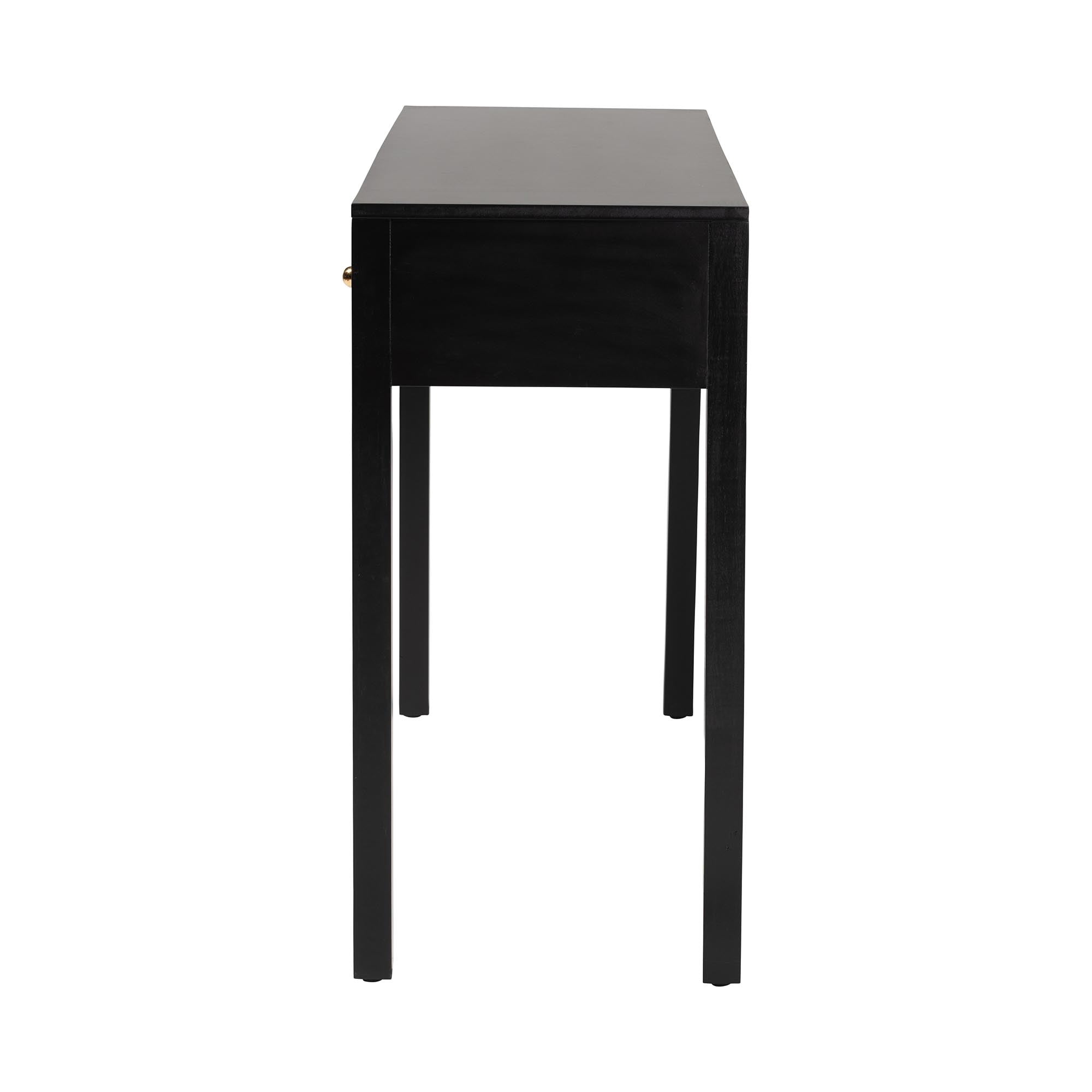 bali & pari Leah Modern Console Table, 3-Drawer, Black