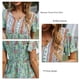 thumbnail image 5 of Blusa verde suelta para verano, estilo casual y elegante, talla L, camisa con cuello en V y mangas con volantes, 5 of 6